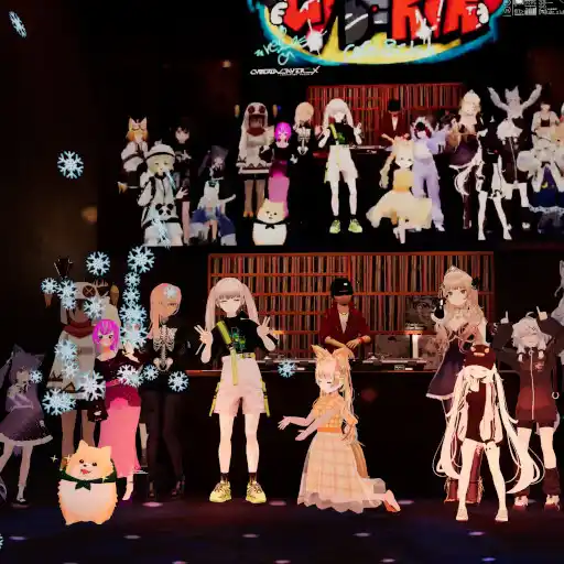 A group photo at Cyberia in VRChat