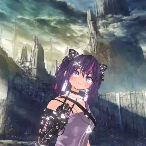 An image of me using a cyborg avatar, taken in VRChat