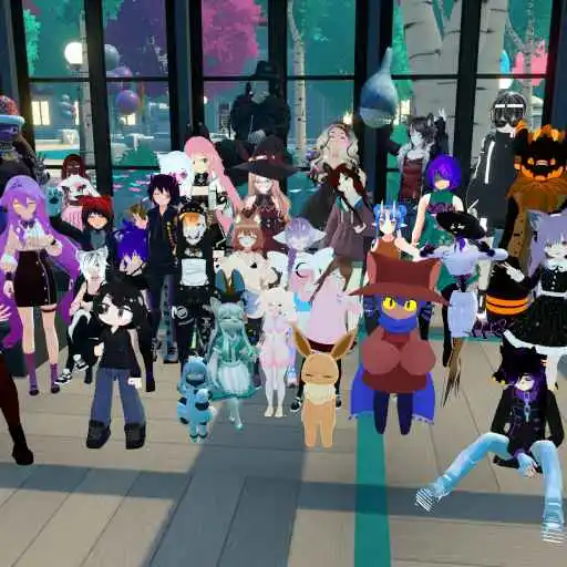 A group photo taken during Jonnys event in VRChat