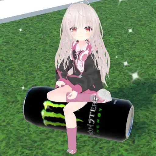 A Photo of me sitting on a monster can, taken in VRChat
