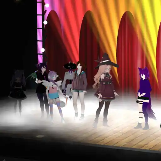 A Photo of me and some others on Stage during Jonnys event in VRChat